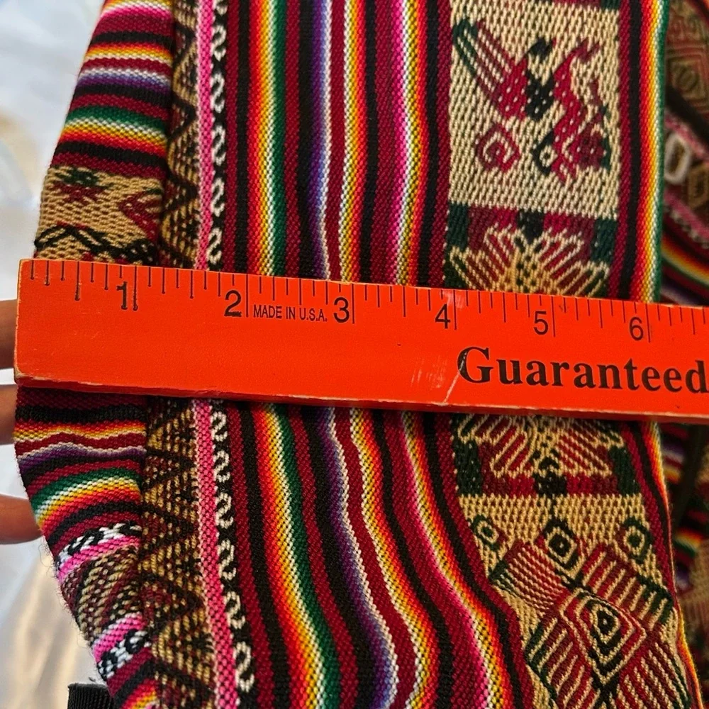 Peruvian‎ Cusco Backpack Tiara Woven Andean Llama Striped Boho Travel Bag